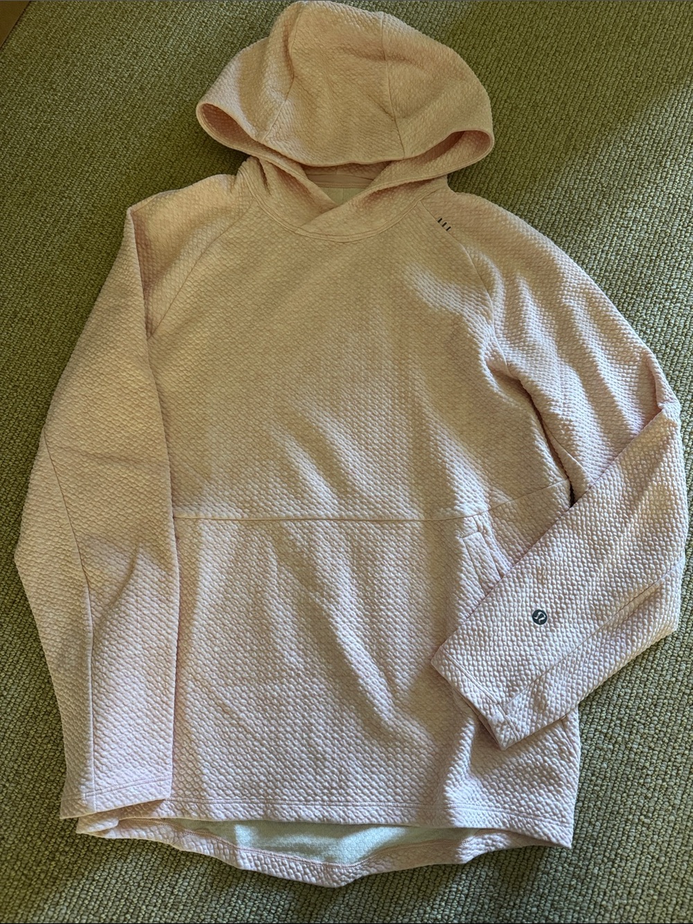 lululemon athletica light pink textured hooded pullover